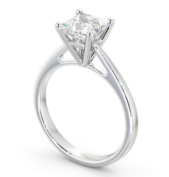 Princess Diamond High Set Engagement Ring 18K White Gold Solitaire ENPR8_WG_THUMB1 