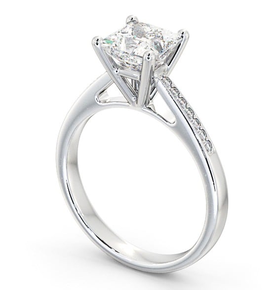 High set princess discount cut engagement ring