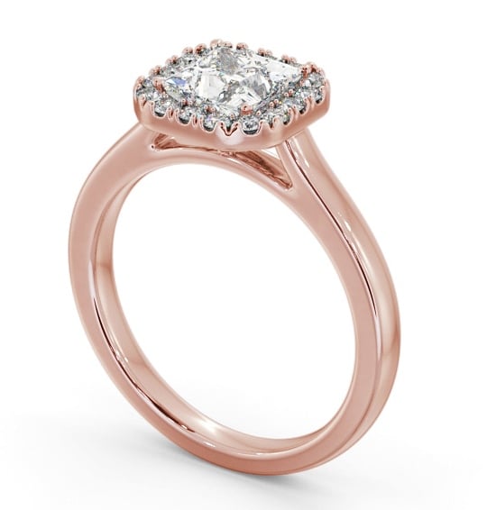 Halo Princess Diamond with Plain Band Engagement Ring 9K Rose Gold ENPR90_RG_THUMB1 
