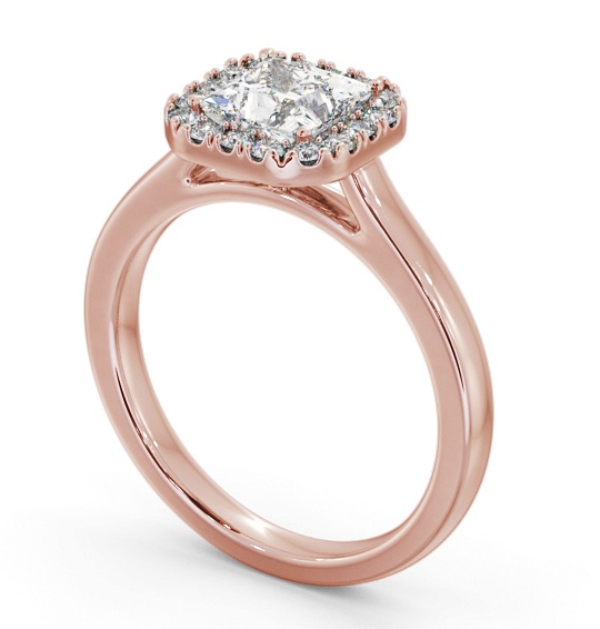 Halo Princess Diamond with Plain Band Engagement Ring 18K Rose Gold ENPR90_RG_THUMB1 