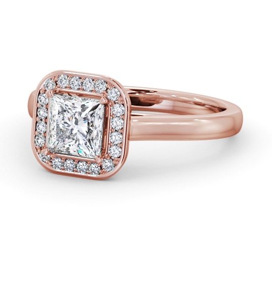  Halo Princess Diamond Engagement Ring 18K Rose Gold - Santana ENPR91_RG_THUMB2 