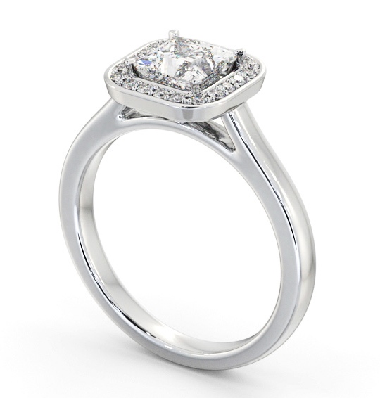 Princess Diamond with Channel Set Halo Engagement Ring 9K White Gold ENPR91_WG_THUMB1