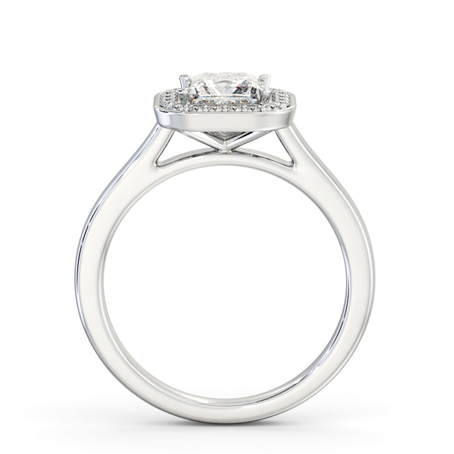 Halo Princess Diamond Engagement Ring 18K White Gold - Santana ENPR91_WG_UP