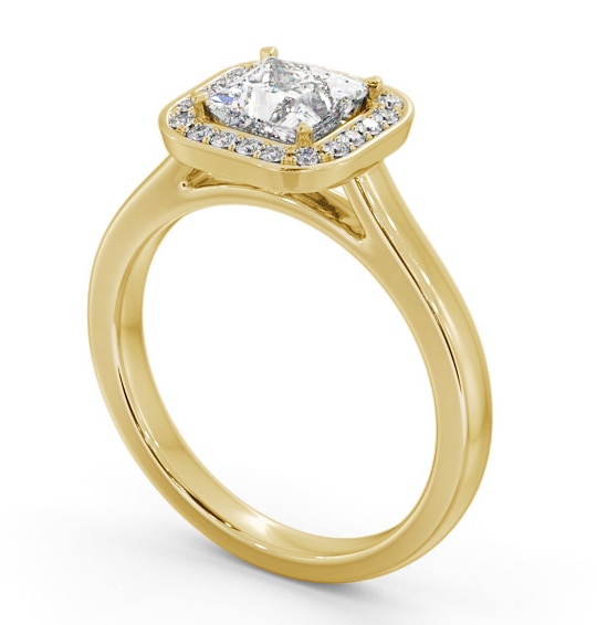  Halo Princess Diamond Engagement Ring 18K Yellow Gold - Santana ENPR91_YG_THUMB1 