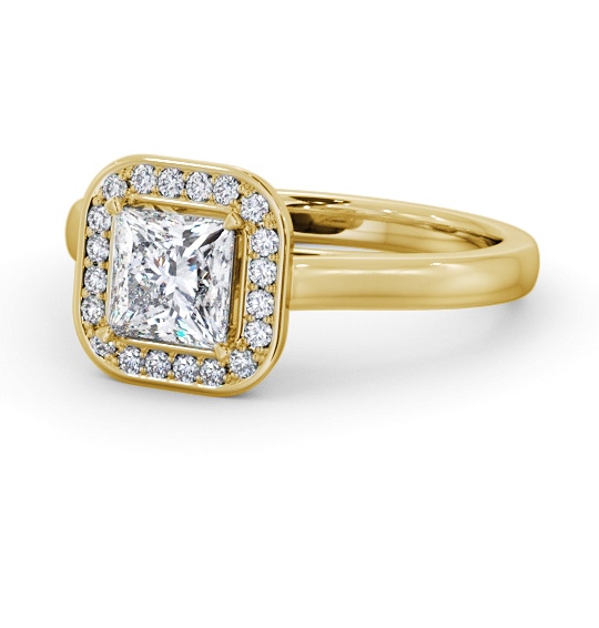  Halo Princess Diamond Engagement Ring 18K Yellow Gold - Santana ENPR91_YG_THUMB2 