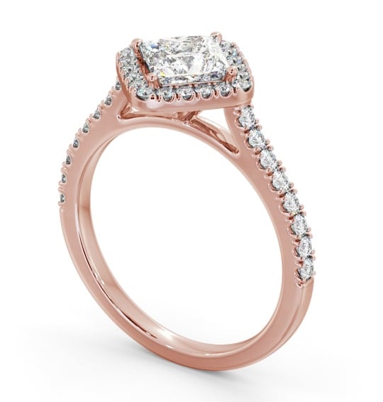 Halo Princess Diamond with Rotated Head Engagement Ring 18K Rose Gold ENPR93_RG_THUMB1