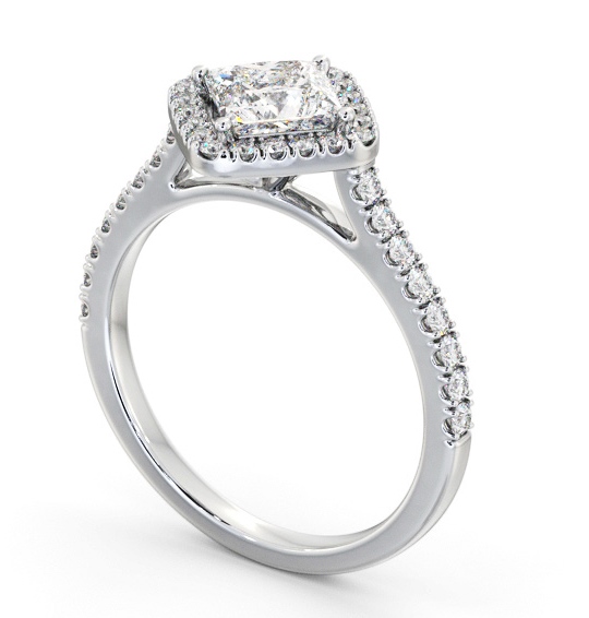  Halo Princess Diamond Engagement Ring 9K White Gold - Ilona ENPR93_WG_THUMB1 