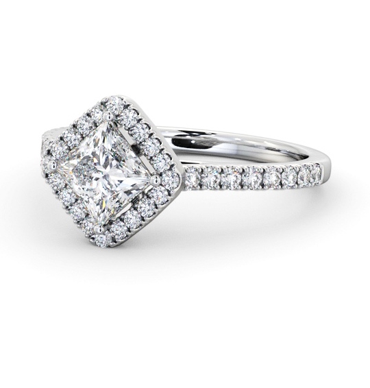  Halo Princess Diamond Engagement Ring 9K White Gold - Ilona ENPR93_WG_THUMB2 