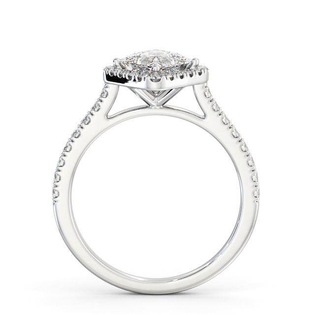 Halo Princess Diamond Engagement Ring 18K White Gold - Ilona ENPR93_WG_UP
