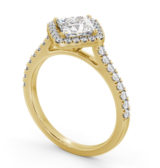 Halo Princess Diamond with Rotated Head Engagement Ring 9K Yellow Gold ENPR93_YG_THUMB1 