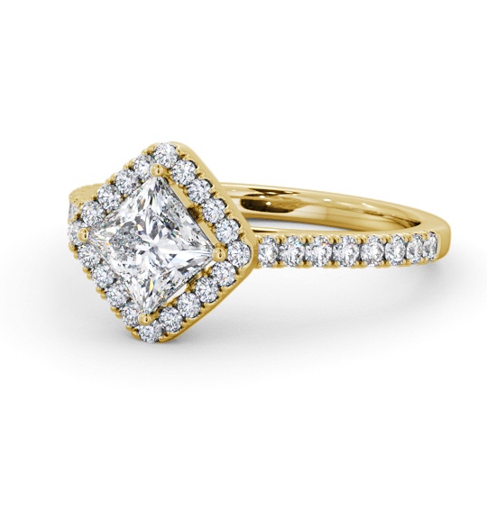  Halo Princess Diamond Engagement Ring 18K Yellow Gold - Ilona ENPR93_YG_THUMB2 