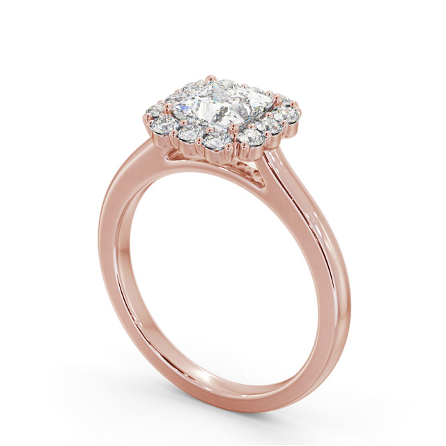 Halo Princess Diamond Engagement Ring 18K Rose Gold - Kenmare
