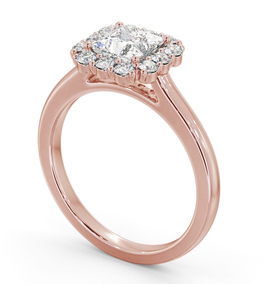 Halo Princess Diamond Elegant Style Engagement Ring 18K Rose Gold ENPR94_RG_THUMB1 