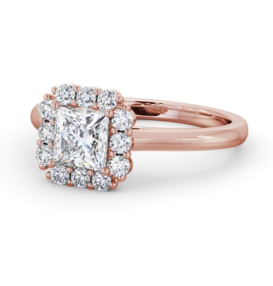 Halo Princess Diamond Elegant Style Engagement Ring 9K Rose Gold ENPR94_RG_THUMB2 