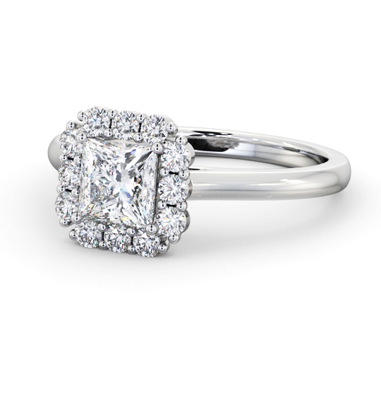  Halo Princess Diamond Engagement Ring 9K White Gold - Kenmare ENPR94_WG_THUMB2 