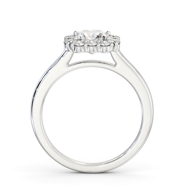 Halo Princess Diamond Engagement Ring 18K White Gold - Kenmare ENPR94_WG_UP