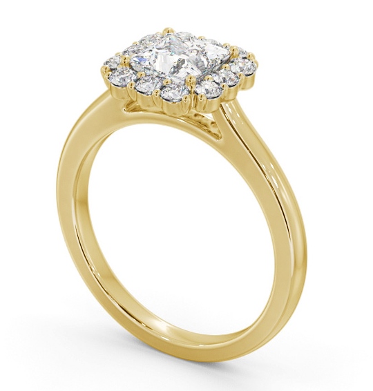 Halo Princess Diamond Elegant Style Engagement Ring 9K Yellow Gold ENPR94_YG_THUMB1