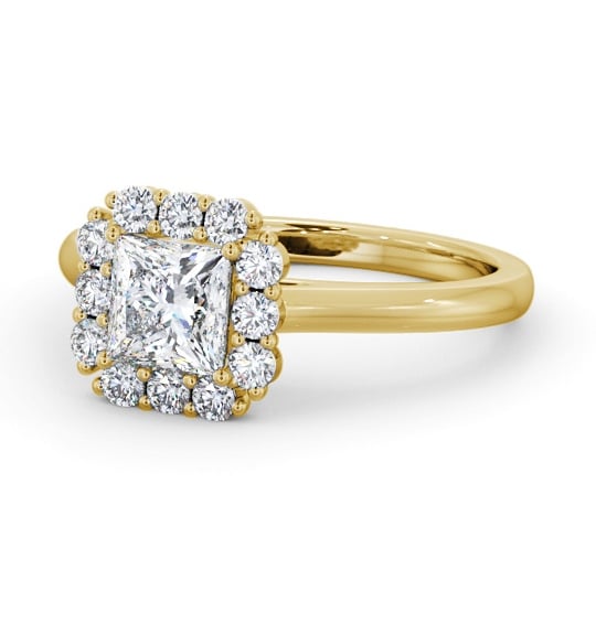  Halo Princess Diamond Engagement Ring 18K Yellow Gold - Kenmare ENPR94_YG_THUMB2 