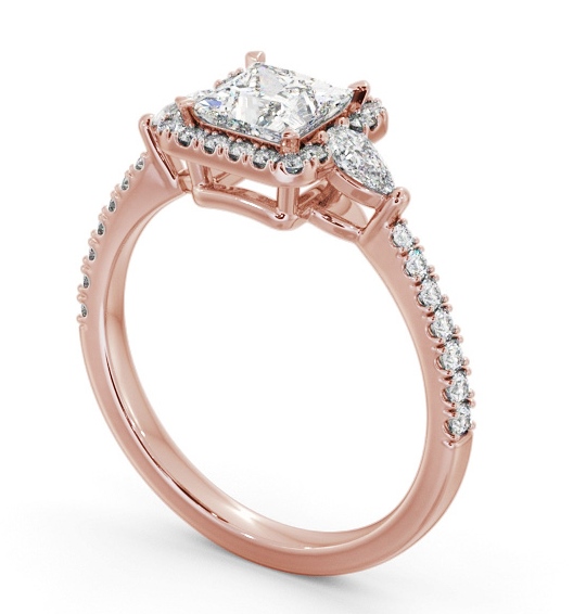  Halo Princess Diamond Engagement Ring 9K Rose Gold - Myra ENPR95_RG_THUMB1 