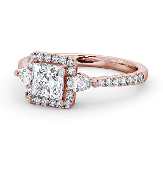 Halo Princess with Pear Diamond Engagement Ring 9K Rose Gold ENPR95_RG_THUMB2 