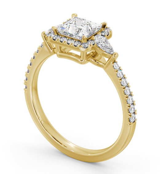 Halo Princess with Pear Diamond Engagement Ring 9K Yellow Gold ENPR95_YG_THUMB1 