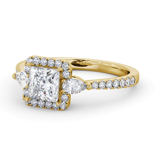 Halo Princess with Pear Diamond Engagement Ring 9K Yellow Gold ENPR95_YG_THUMB2 