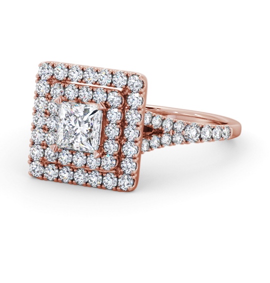  Halo Princess Diamond Engagement Ring 9K Rose Gold - Petronel ENPR97_RG_THUMB2 