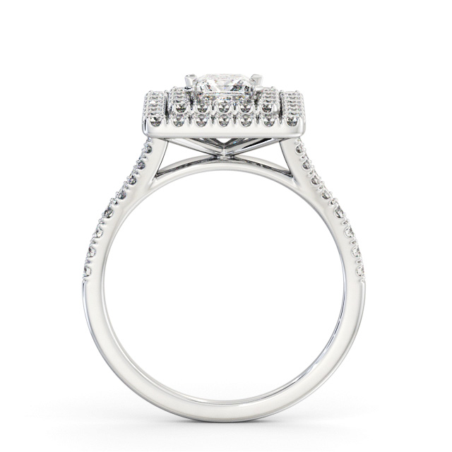 Halo Princess Diamond Engagement Ring 9K White Gold - Petronel ENPR97_WG_UP