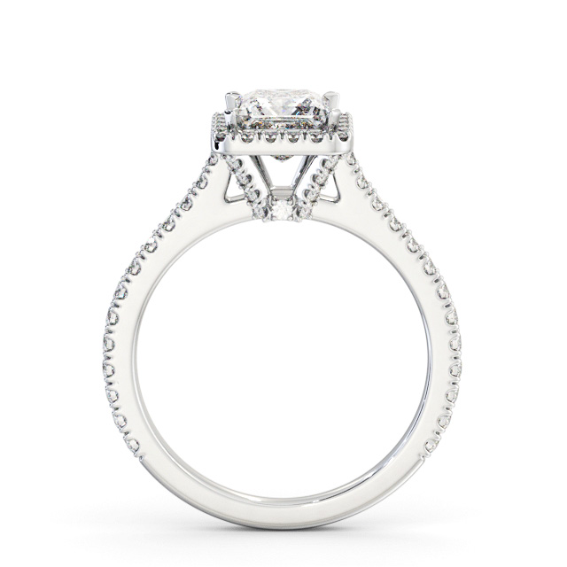Halo Princess Diamond Engagement Ring 18K White Gold - Maddison ENPR98_WG_UP