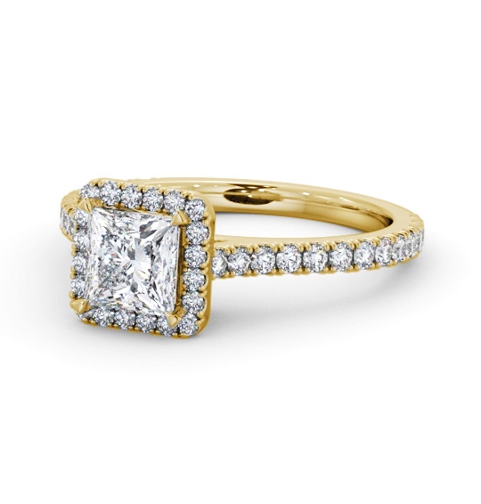 Halo Princess Diamond Engagement Ring with Diamond Set Supports 9K Yellow Gold ENPR98_YG_THUMB2 