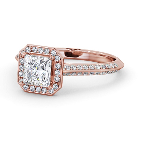  Halo Princess Diamond Engagement Ring 18K Rose Gold - Annabelle ENPR99_RG_THUMB2 