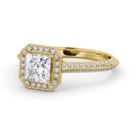  Halo Princess Diamond Engagement Ring 18K Yellow Gold - Annabelle ENPR99_YG_THUMB2 
