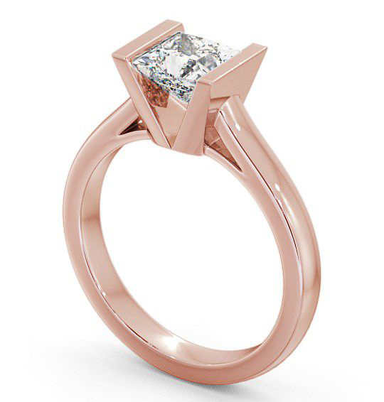 Princess Diamond Tension Set Engagement Ring 18K Rose Gold Solitaire ENPR9_RG_THUMB1