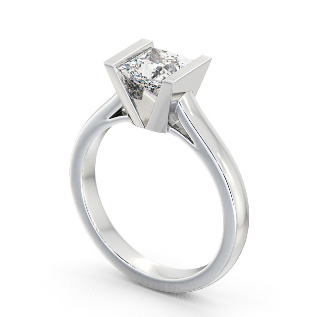 Princess Diamond Engagement Ring 9K White Gold Solitaire - Penare ENPR9_WG_SIDE