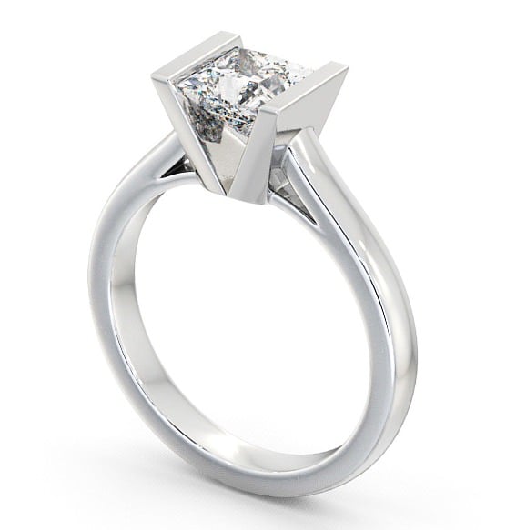 Princess Diamond Tension Set Engagement Ring 9K White Gold Solitaire ENPR9_WG_THUMB1 