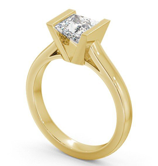 Princess Diamond Tension Set Engagement Ring 18K Yellow Gold Solitaire ENPR9_YG_THUMB1