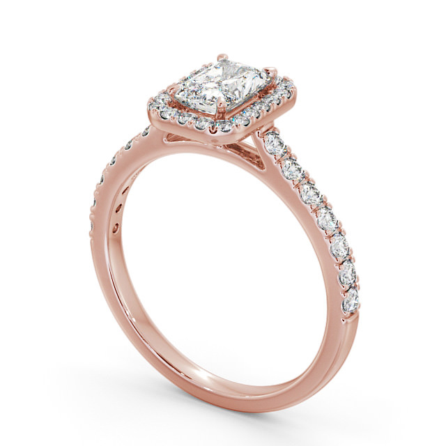 Halo Radiant Diamond Engagement Ring 9K Rose Gold - Antonia ENRA10_RG_SIDE