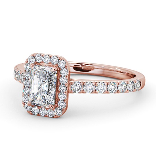  Halo Radiant Diamond Engagement Ring 18K Rose Gold - Antonia ENRA10_RG_THUMB2 