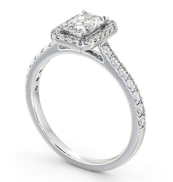 Halo Radiant Diamond Classic Engagement Ring Platinum ENRA10_WG_THUMB1 