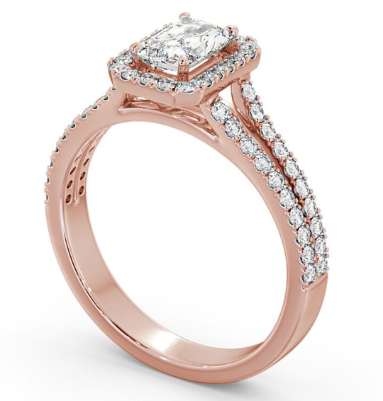 Halo Radiant Diamond Split Band Engagement Ring 9K Rose Gold ENRA11_RG_THUMB1 