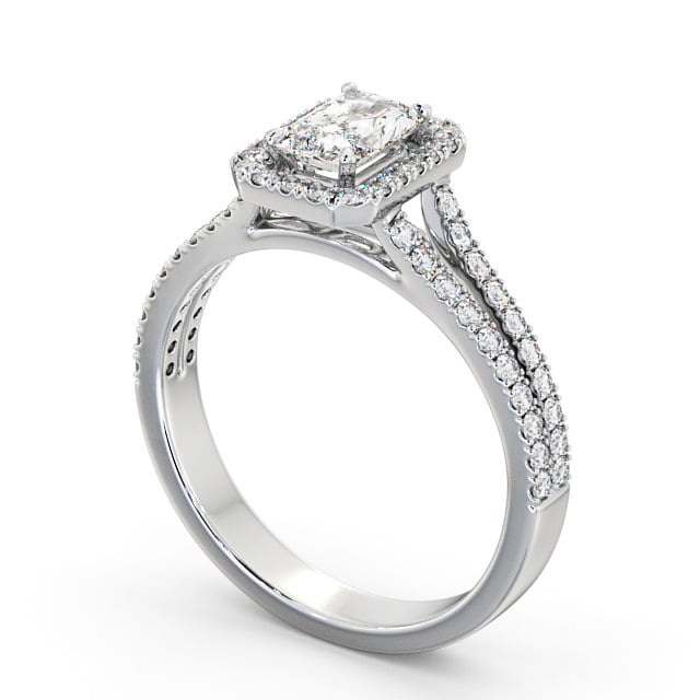 Halo Radiant Diamond Engagement Ring 9K White Gold - Finmere ENRA11_WG_SIDE
