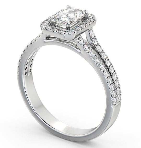 Halo Radiant Diamond Split Band Engagement Ring Palladium ENRA11_WG_THUMB1