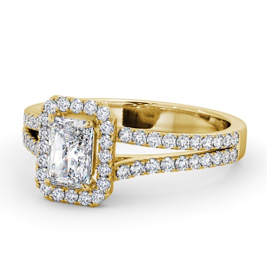 Halo Radiant Diamond Split Band Engagement Ring 18K Yellow Gold ENRA11_YG_THUMB2 