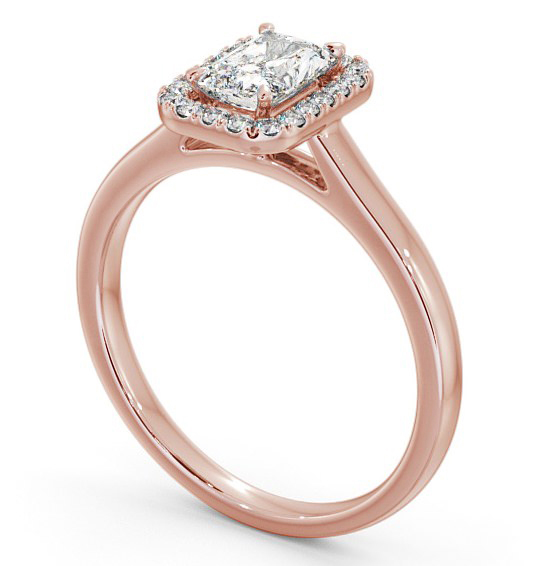 Halo Radiant Diamond Classic Engagement Ring 18K Rose Gold ENRA12_RG_THUMB1