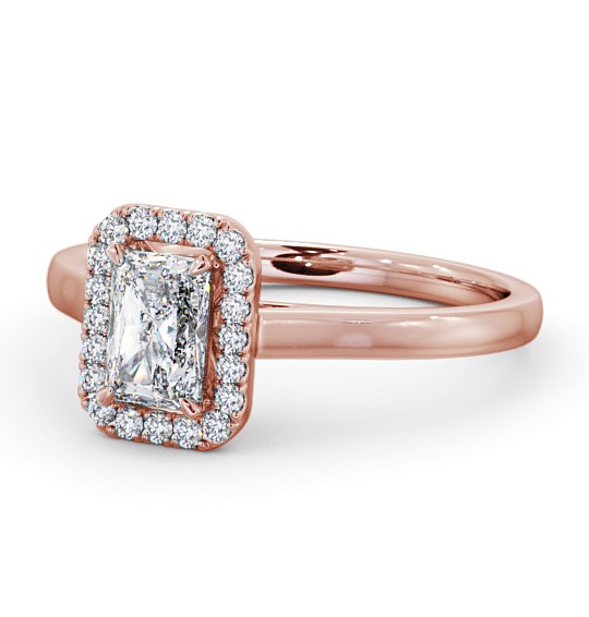 Halo Radiant Diamond Classic Engagement Ring 18K Rose Gold ENRA12_RG_THUMB2 