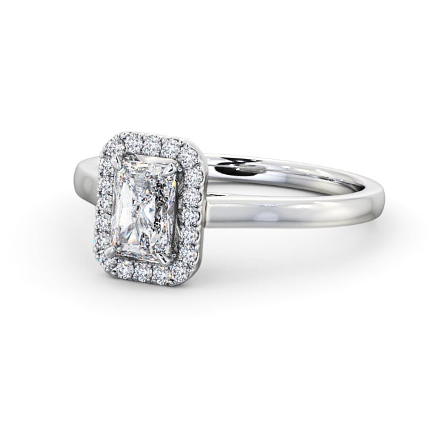 Halo Radiant Diamond Engagement Ring 9K White Gold - Melania ENRA12_WG_FLAT
