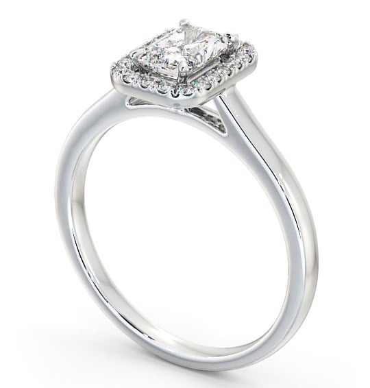 Halo Radiant Diamond Classic Engagement Ring 9K White Gold ENRA12_WG_THUMB1 