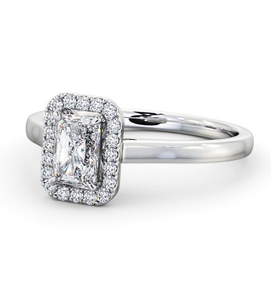 Halo Radiant Diamond Classic Engagement Ring 18K White Gold ENRA12_WG_THUMB2 