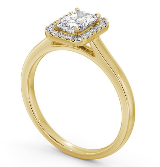 Halo Radiant Diamond Classic Engagement Ring 18K Yellow Gold ENRA12_YG_THUMB1 