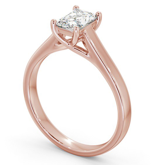 Radiant Diamond Trellis Design Engagement Ring 18K Rose Gold Solitaire ENRA13_RG_THUMB1